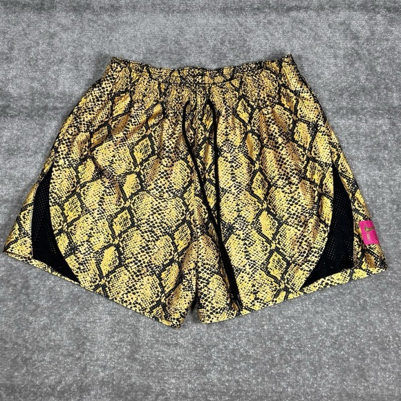 Nike Basketball Shorts Women's Large Yellow Snake Print Dri-Fit Rebel Fly DH7348 - Picture 1 of 10
